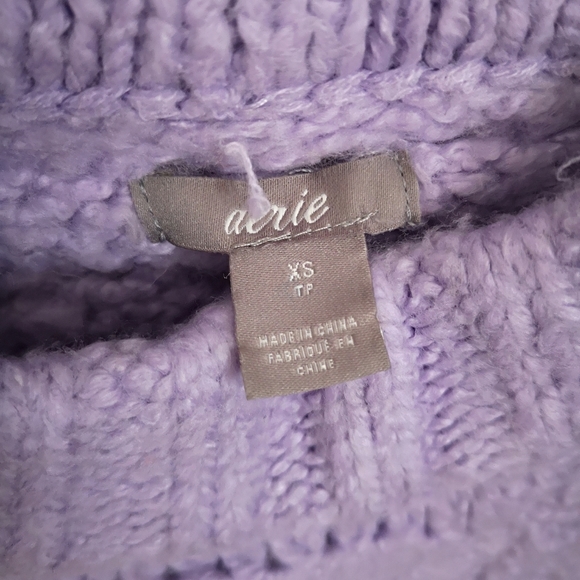 Aerie cotton blend knit purple sweater - Picture 2 of 3
